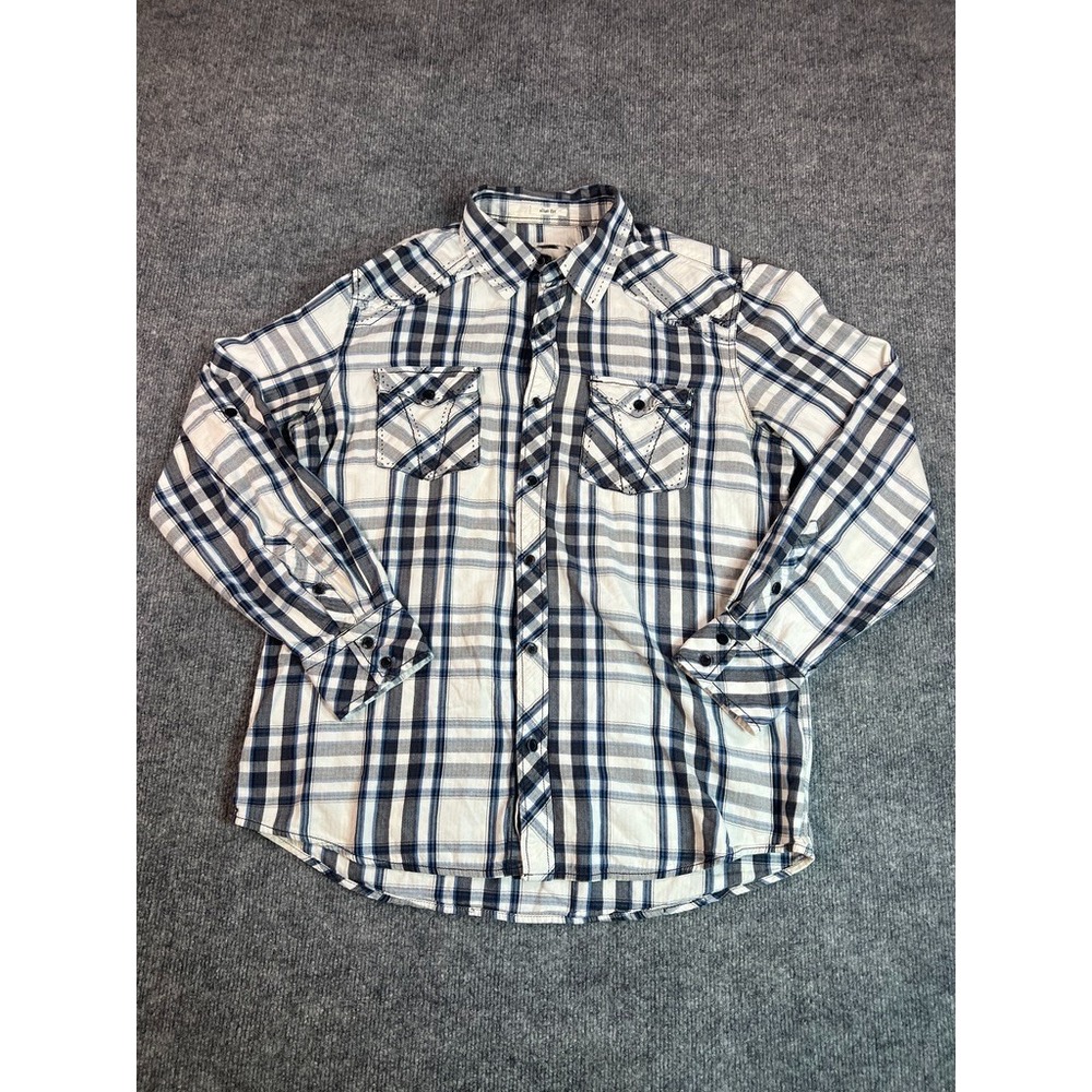 BKE Men's Large? Slim Fit Plaid Button Up Shirt | Western Workwear Cowboy Grunge